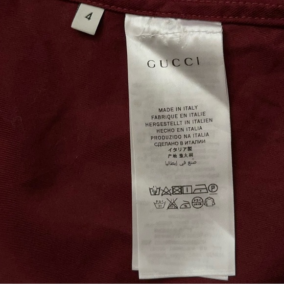 Gucci Formal Blazer Jacket Sports Coat Crest Logo Italy Burgundy Boys Size 4 - Picture 6 of 10